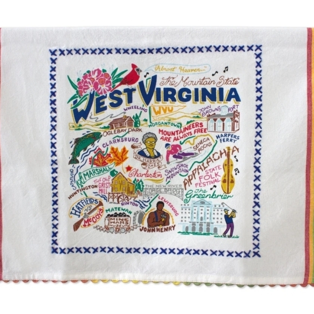West Virginia Catstudio Dish Towel